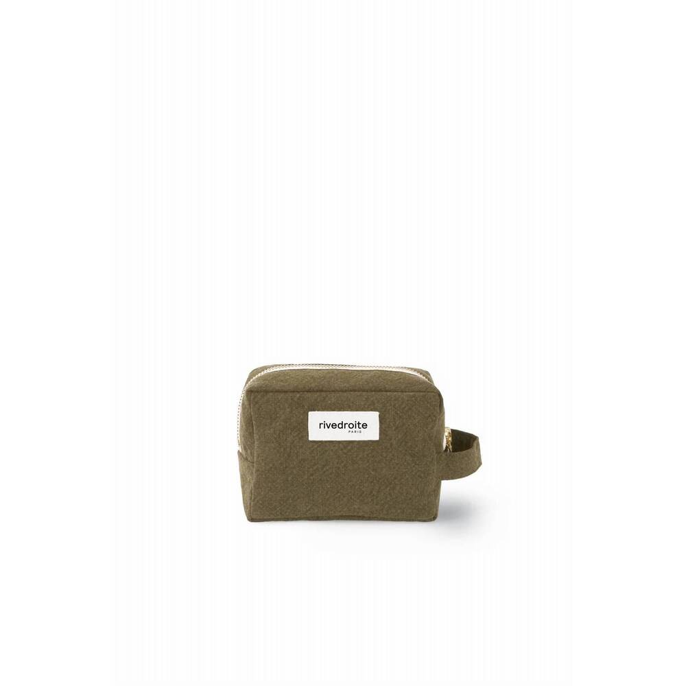 NEW RIVEDROITE PARIS women's tournelles cosmetic bag in military green